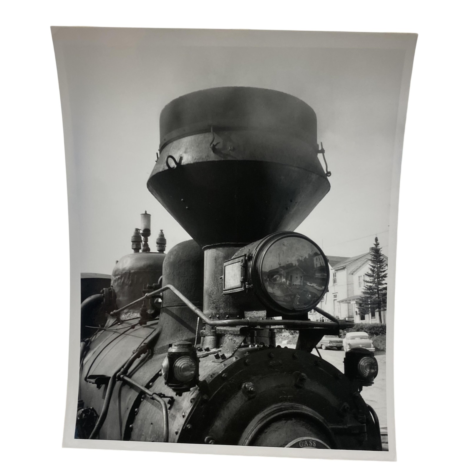 Steam Locomotive Front Headlight 8×10 Black White Glossy Photograph Original