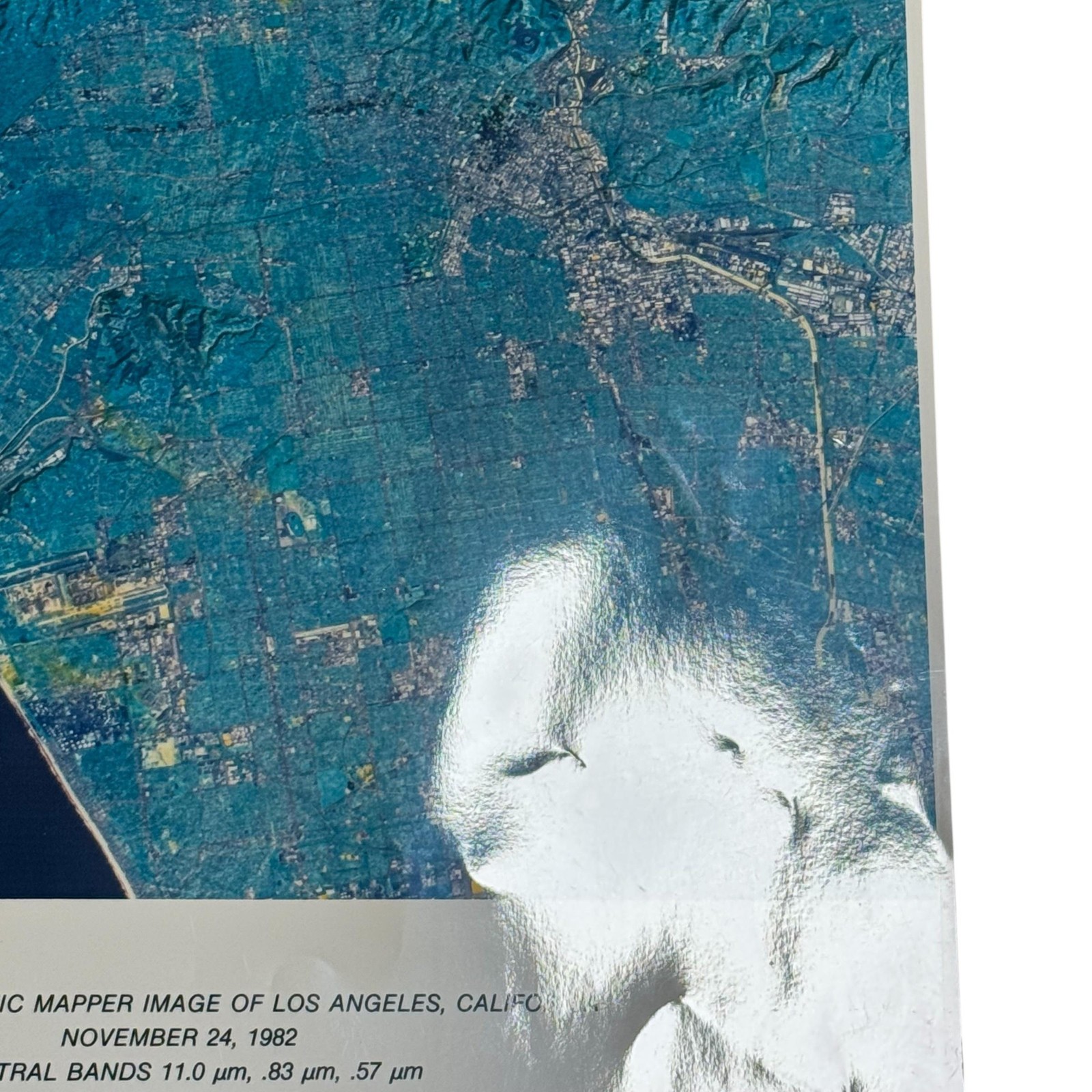 Vintage 1982 Landsat-4 Los Angeles Satellite Photograph EOSAT Hughes 16×20 Color