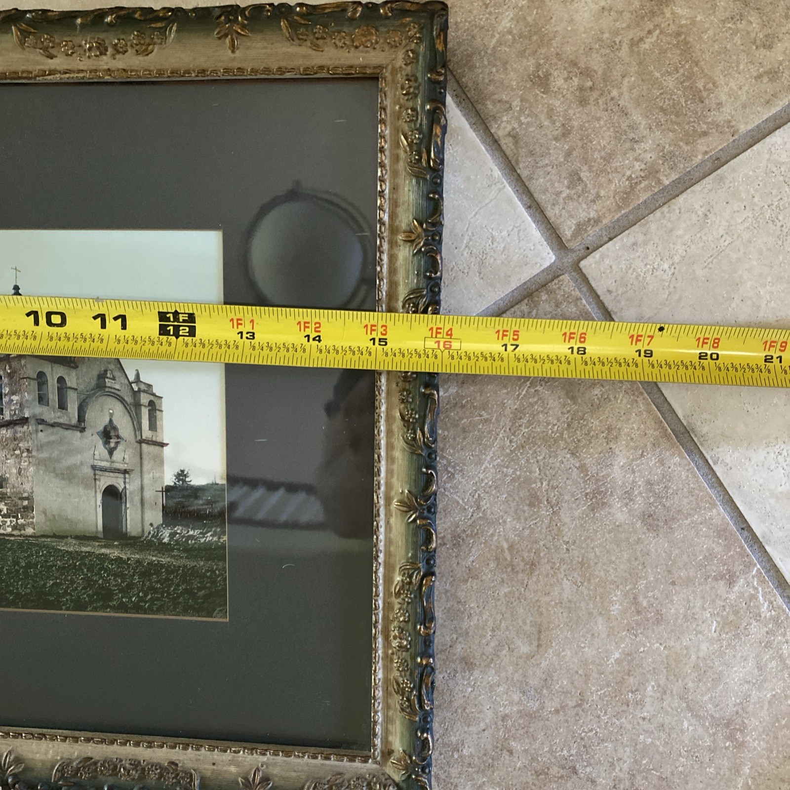 Antique San Carlos Mission Tinted Photograph Monterey California Vintage
