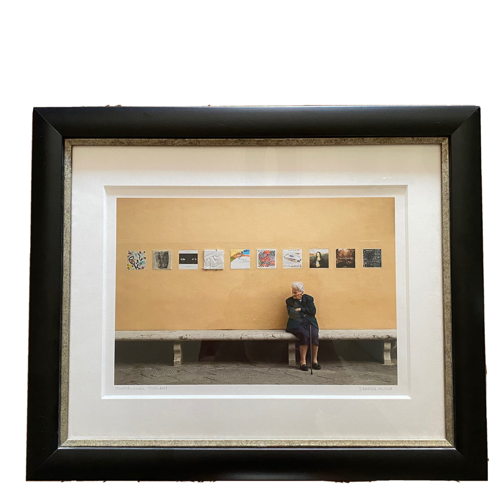 Framed Photograph Italy Darren Olson Art Montalcino Tuscany Grandma Bench Photo