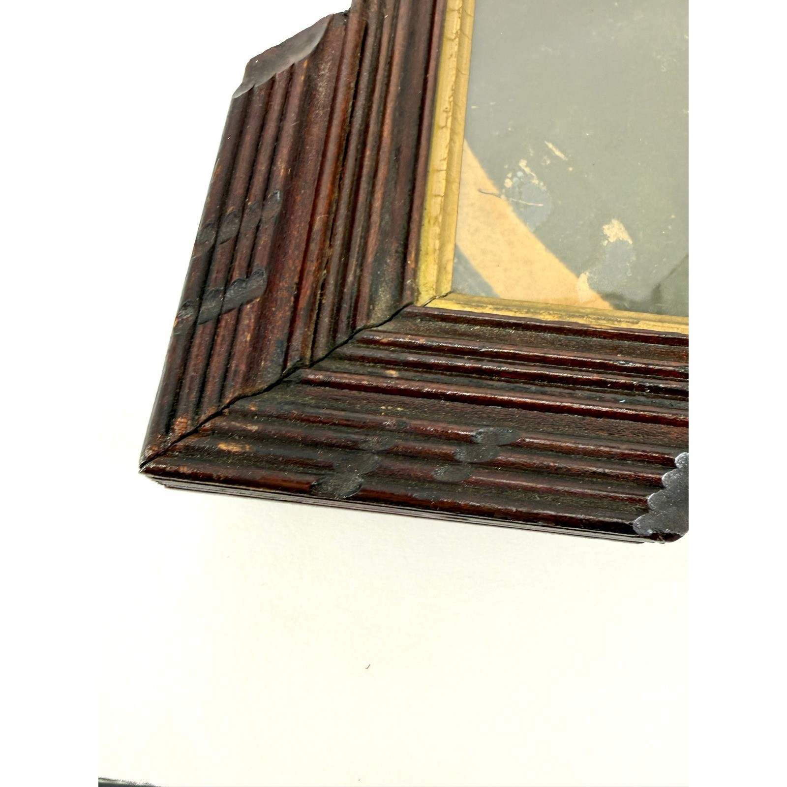 Haunted Antique Sepia Portrait Woman Ornate Wood Frame Gothic Wall Art 1800s Pic