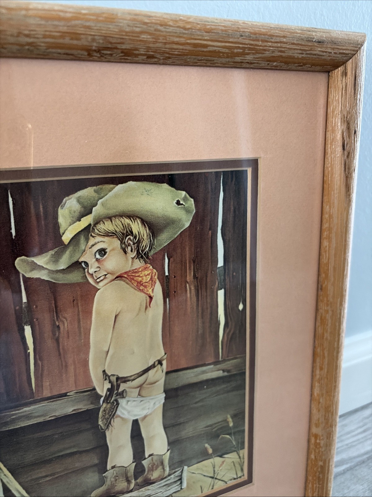 Little Cowboy/Girl Toilet Restroom G. Ranck Framed Print Western Theme Art