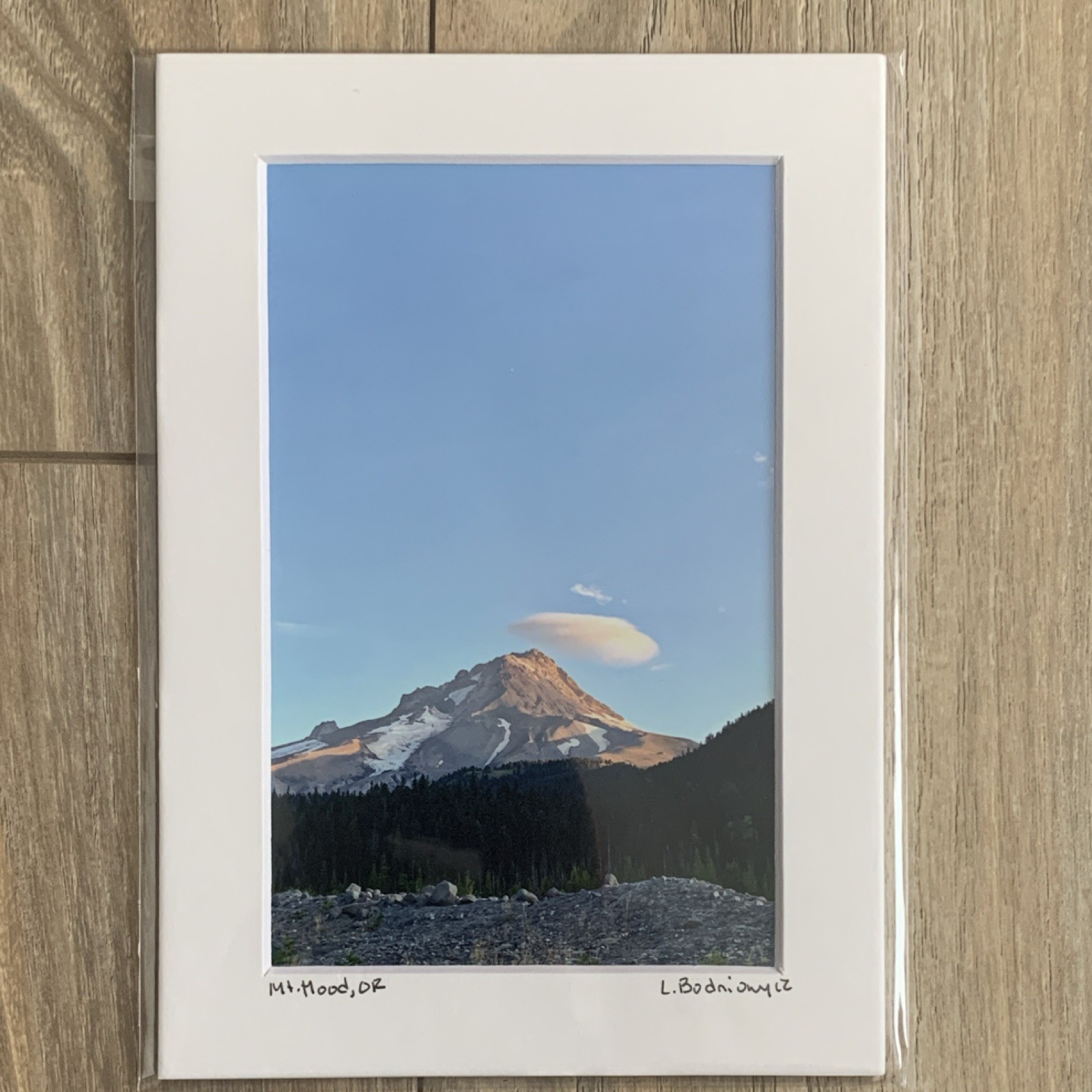 Minimalist Signed Matted Mt. Hood OR Photography Print