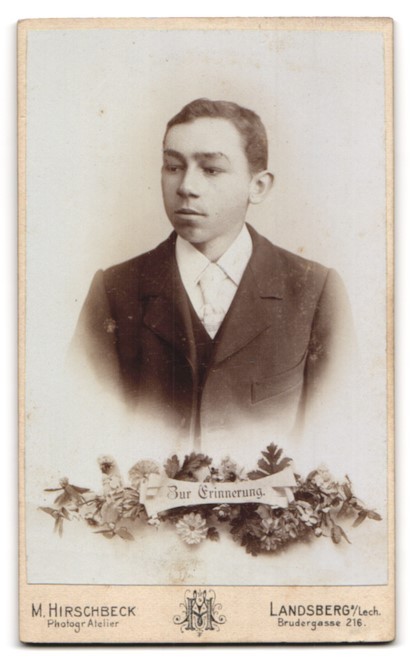 Photograph M. Hirschbeck, Landsberg / Lech, monogram of the photographer about Ansch