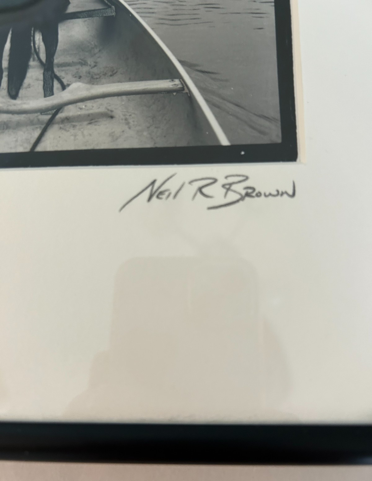 Framed Neil R. Brown “Guide Dog” Black And White Photograph Signed