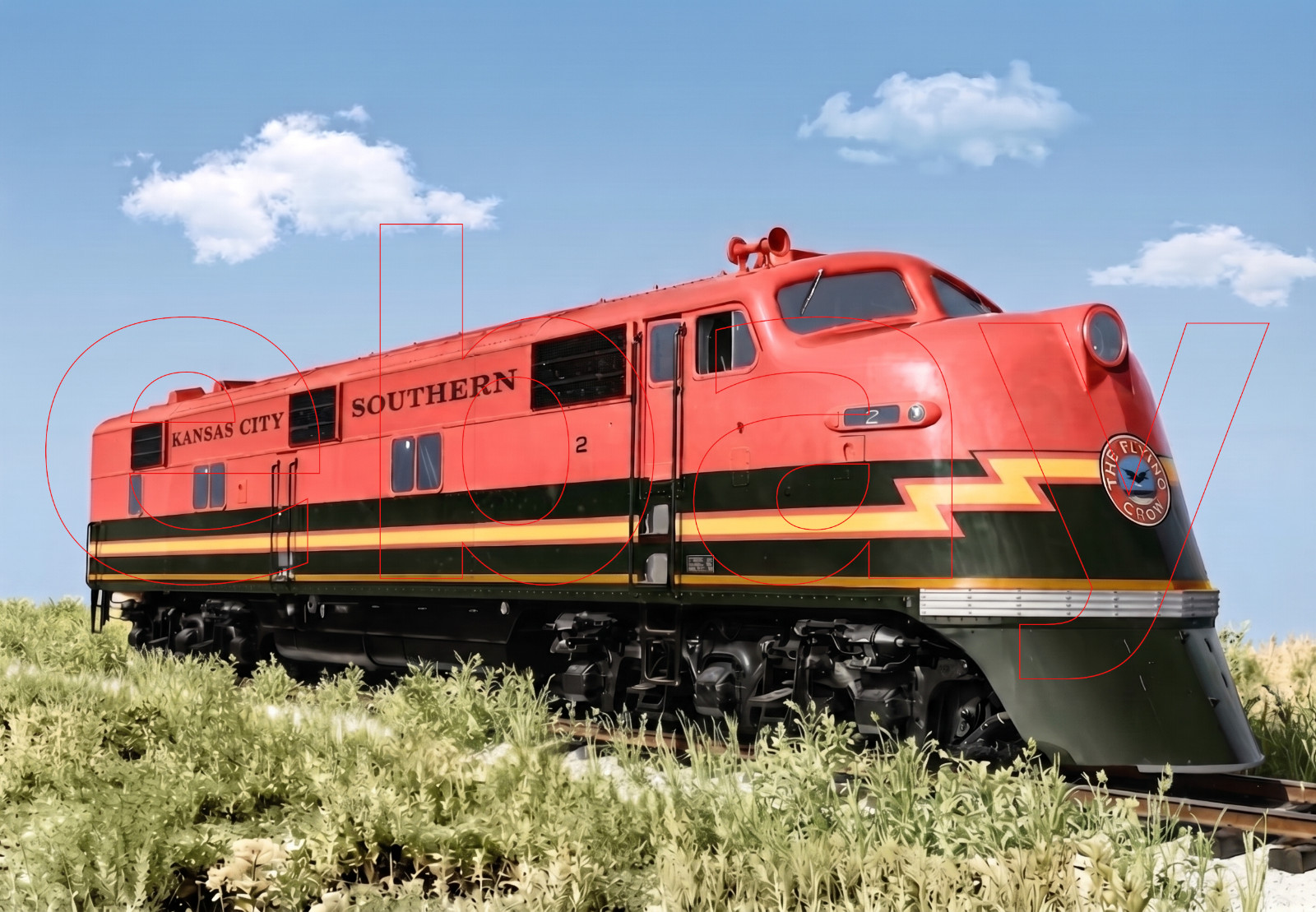 Photo Art Print of Kansas City Southern EMC E3 No. 2, power for the Flying Crow