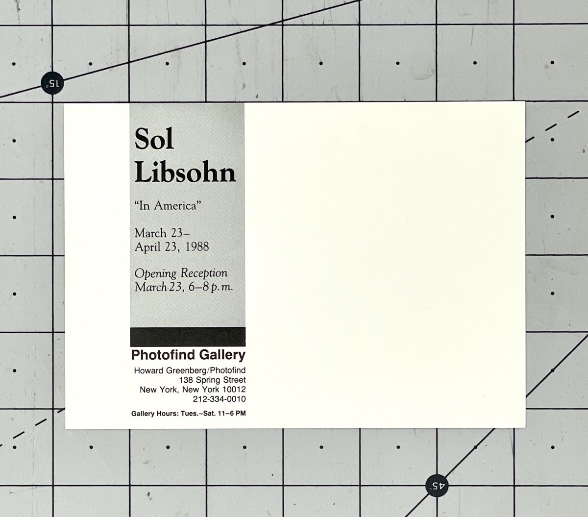 Sol Libsohn (1914-2001) Art Show Announcement Card 1988 – In America