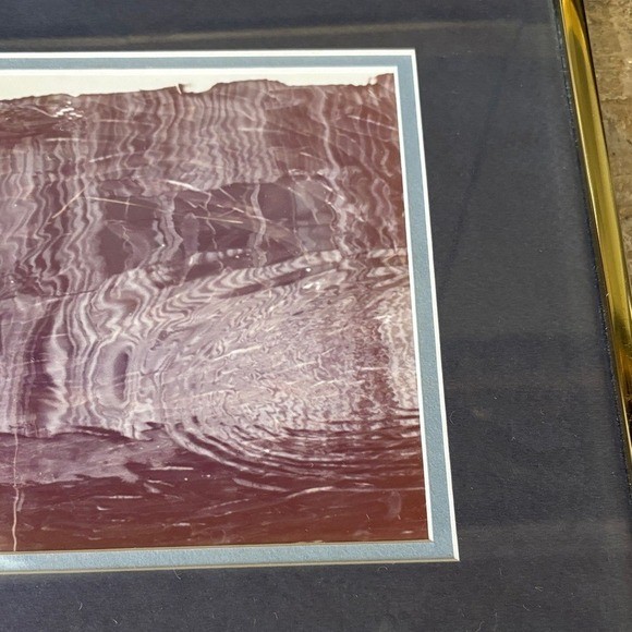 Vintage Framed Abstract Water Art Photography Print w/Gold Frame 11.5″ by 15.5″