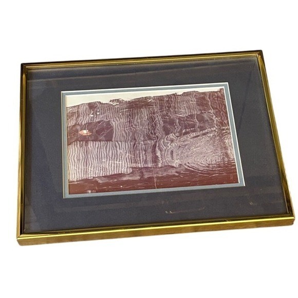 Vintage Framed Abstract Water Art Photography Print w/Gold Frame 11.5″ by 15.5″