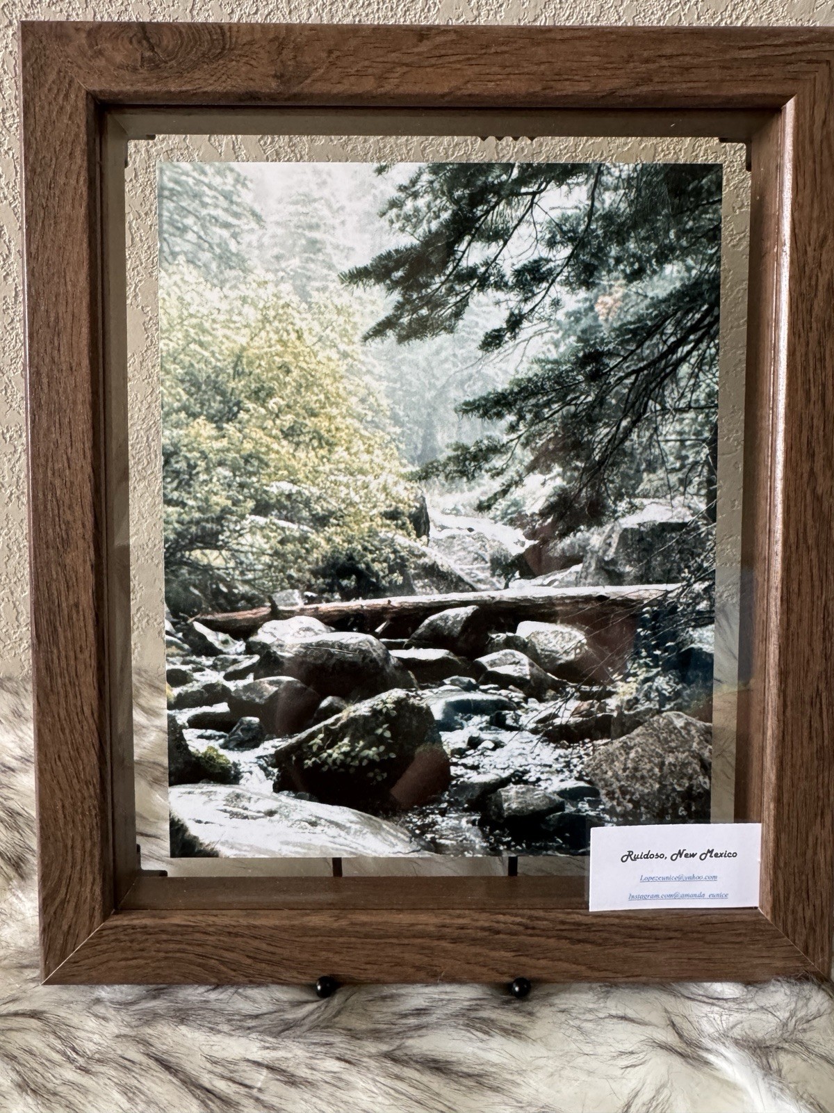 Rainy day photo of Bears Corner in Ruidoso New Mexico 8×10 framed wood