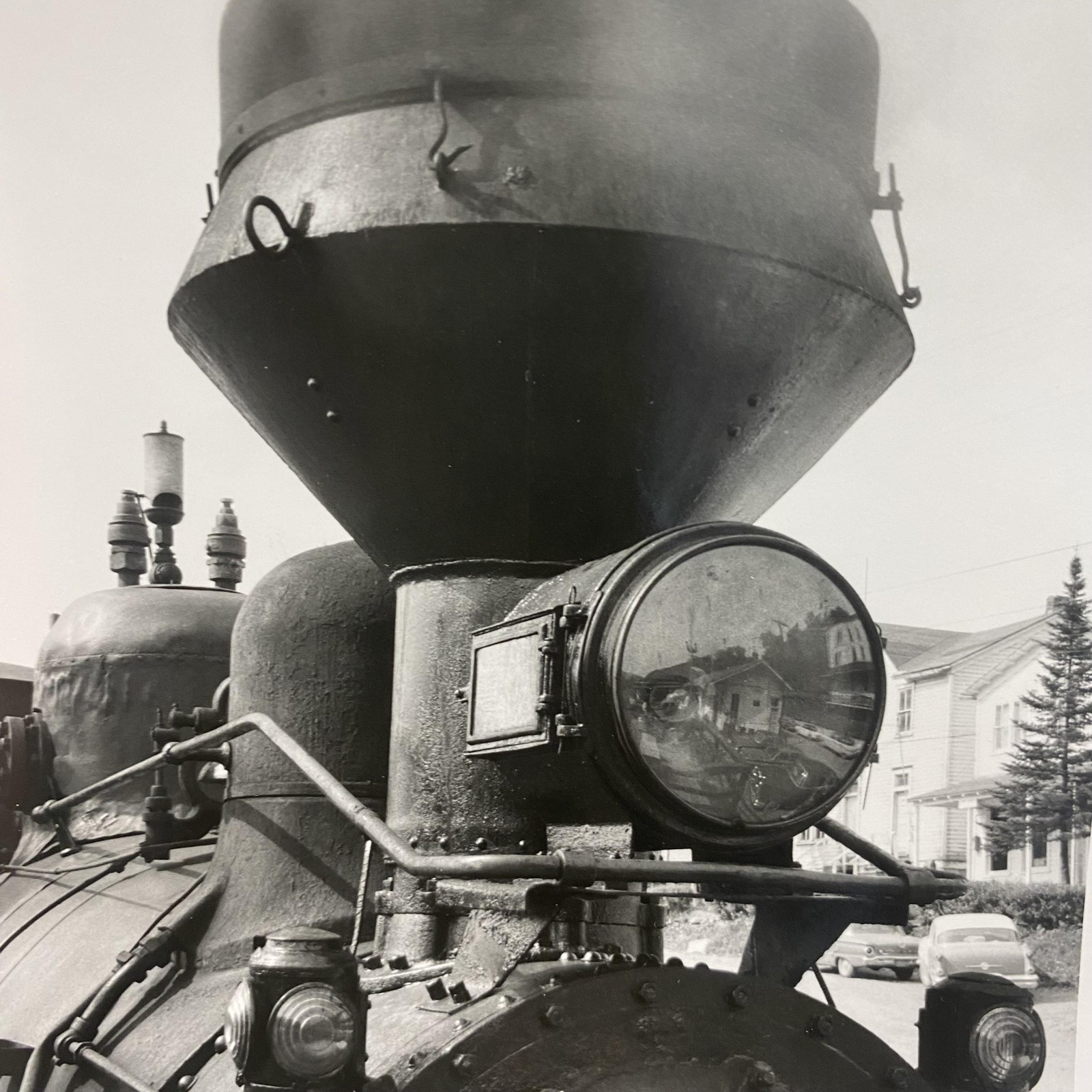 Steam Locomotive Front Headlight 8×10 Black White Glossy Photograph Original