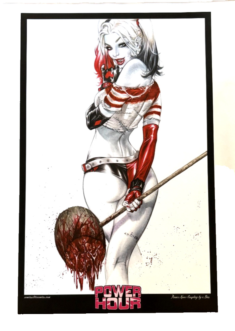 POWER HOUR HARLEY QUINN EBAS EXCLUSIVE LIMITED EDITION ART PRINT NM+