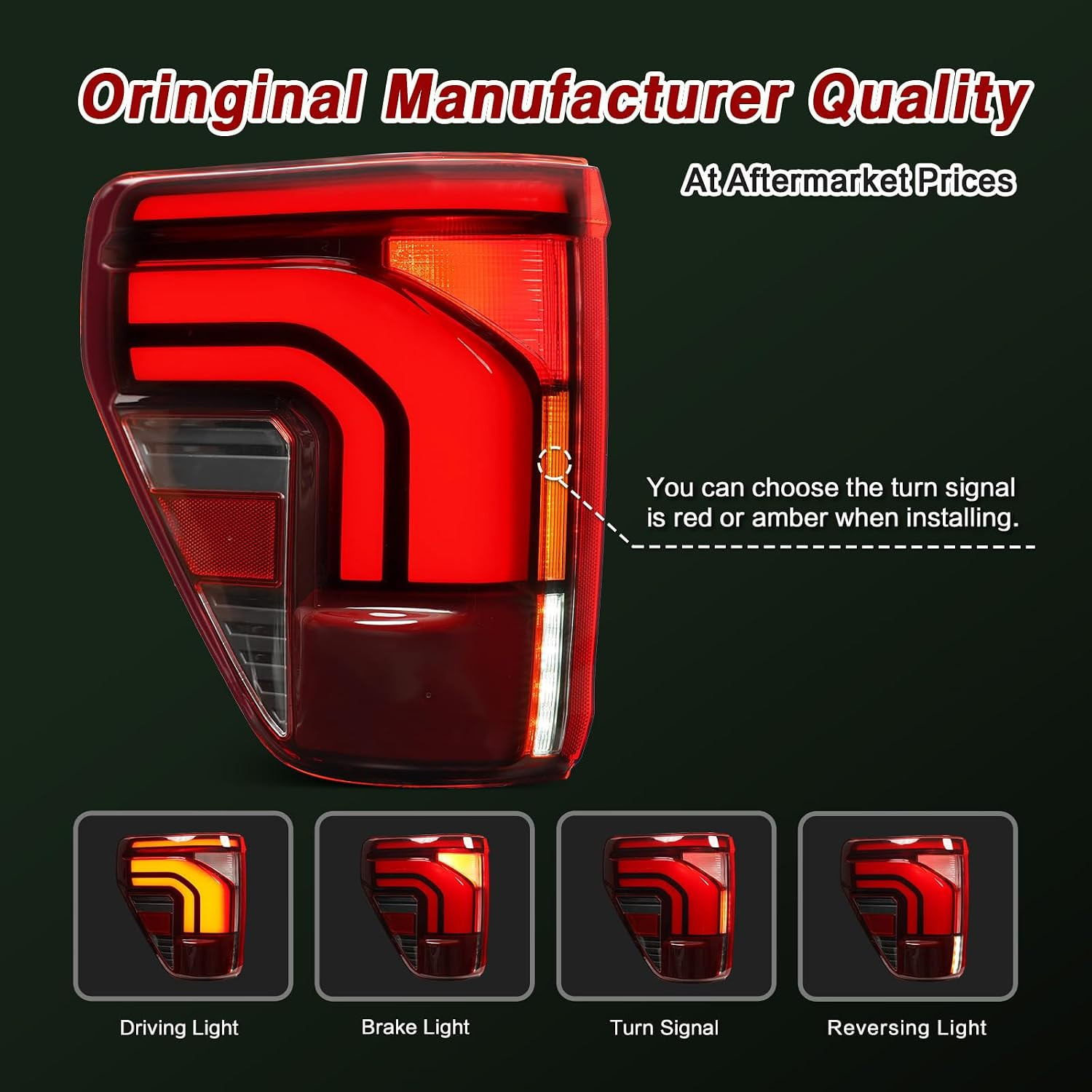 LED Tail Light and Upgrade Wiring Harness Compatible with 2021 2022 2023 2024 20