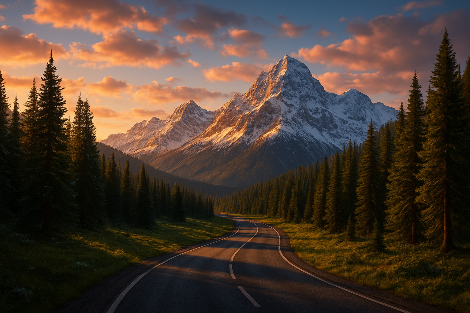 AI-Generated Alpine Road Adventure — Majestic Mountain Landscape 31