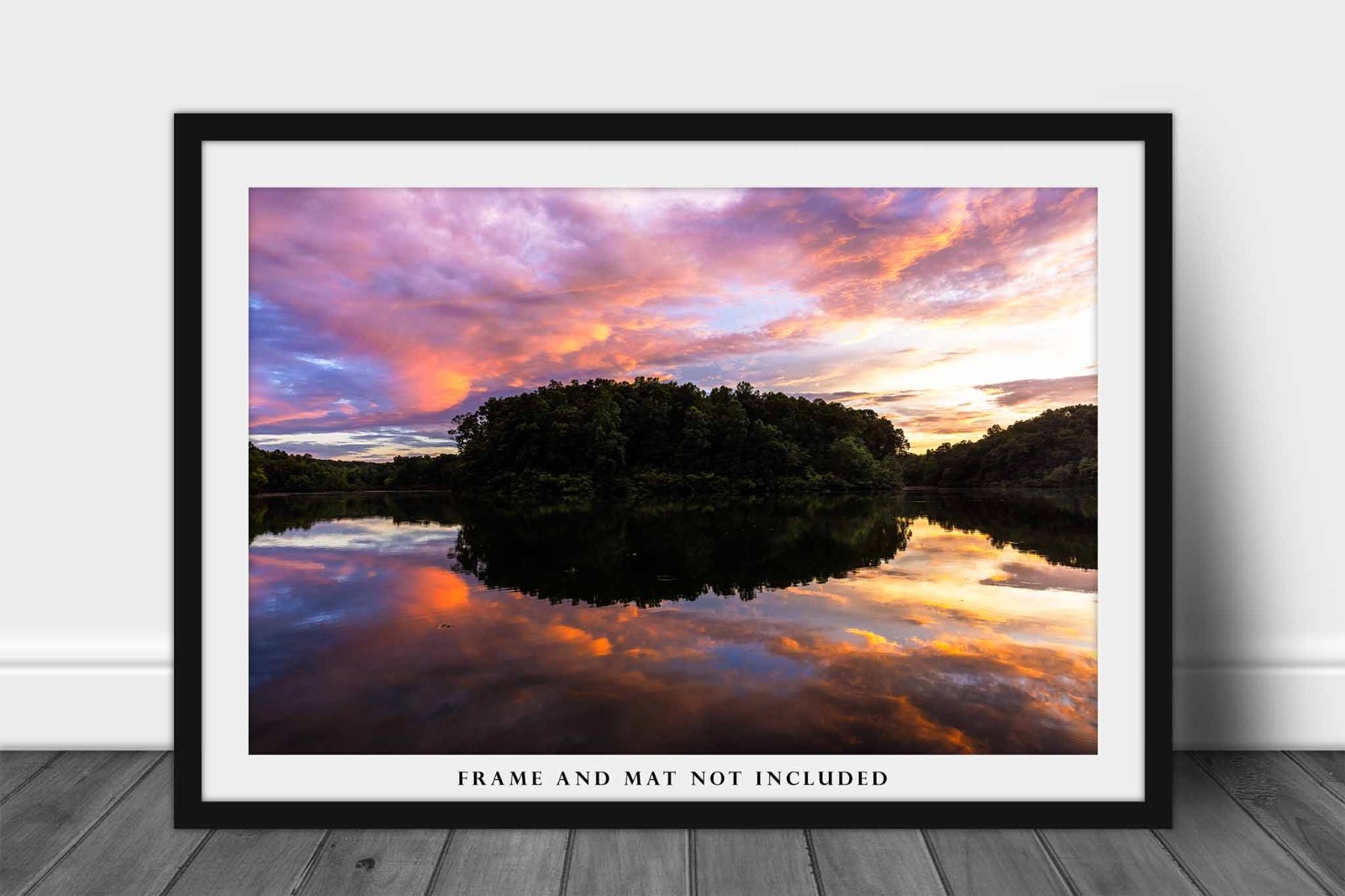 Sunset Photography Print: Tennessee Lake Landscape Reflection Appalachian Photo
