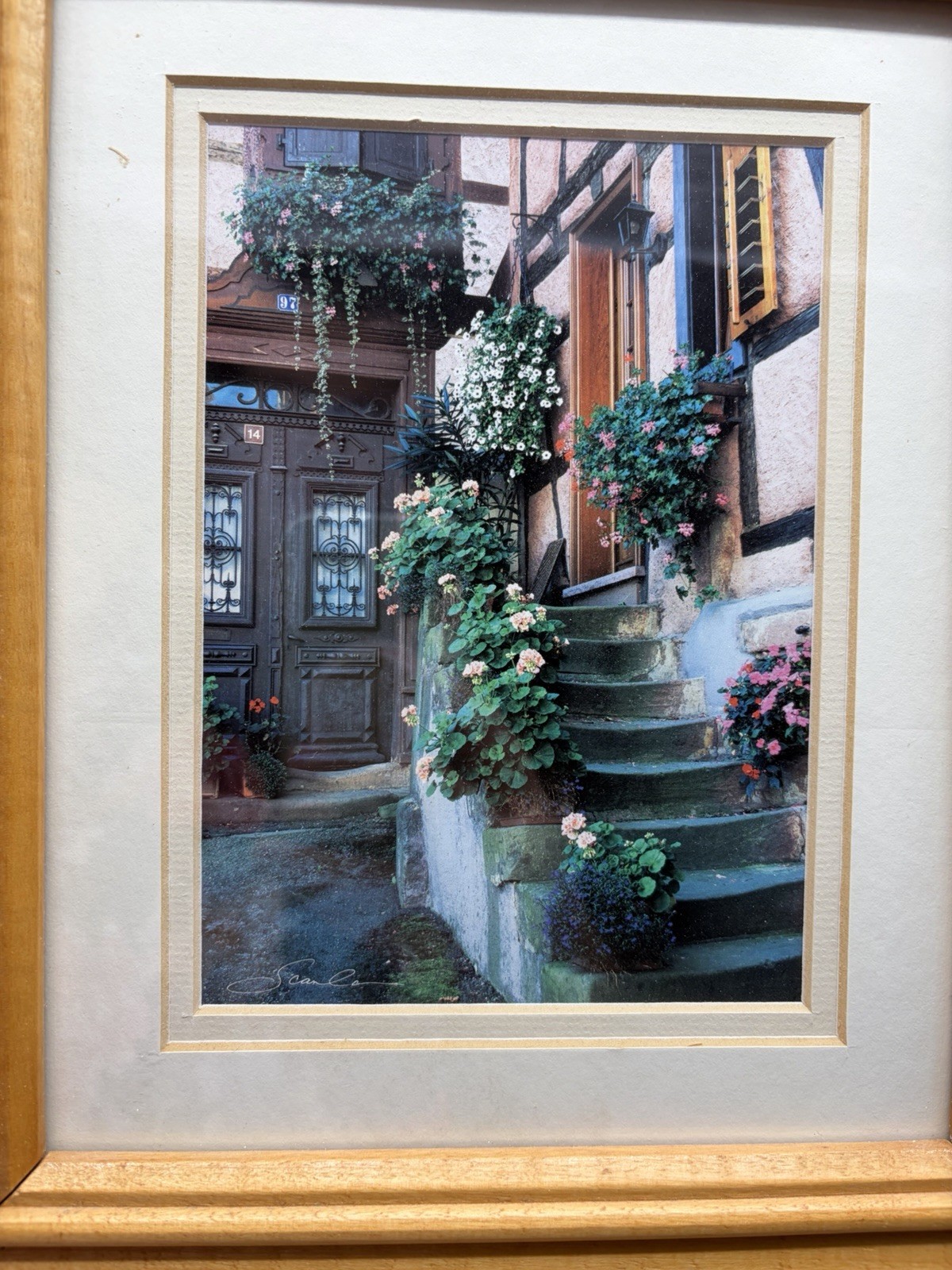 Scanlan Photo In Wood Matted Framed “Steps in Time” in Alsace, France