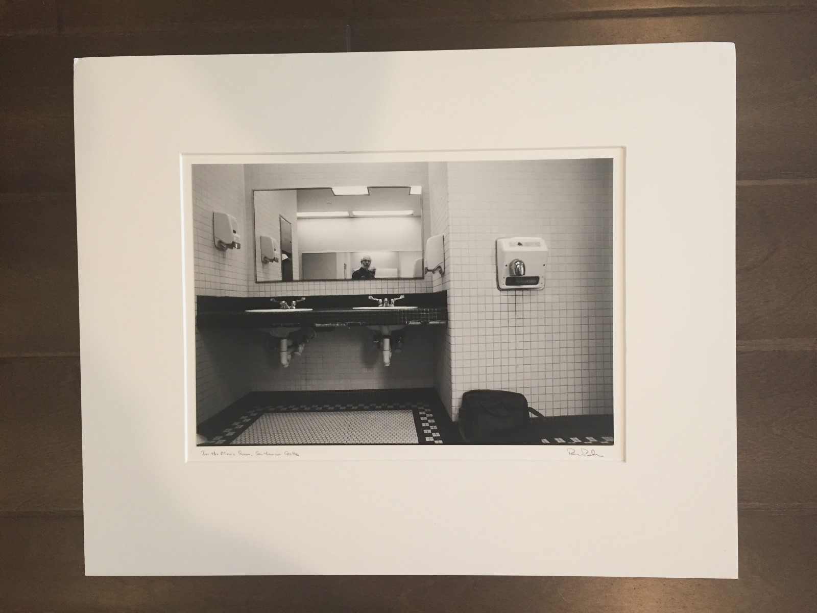 BRUCE BLUM SIGNED B&W Photo Print (16″X 20″)– “In the Men’s Room “