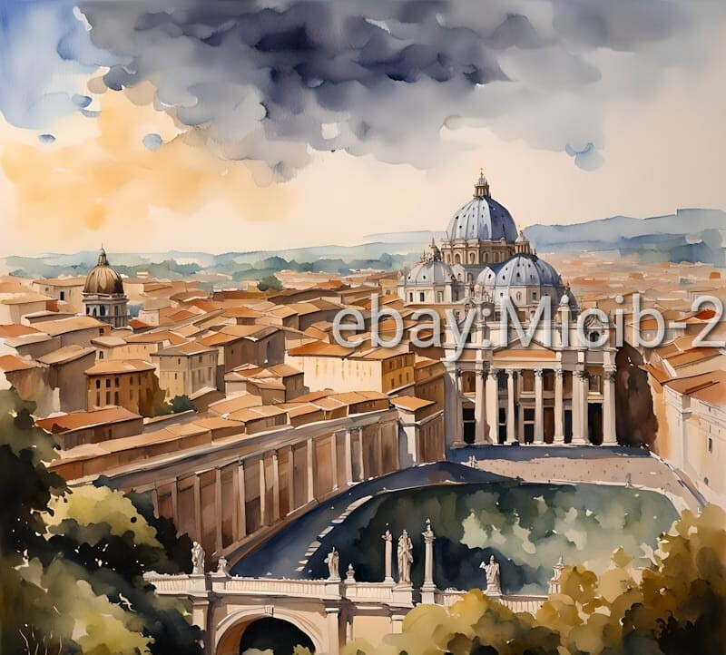 Digital Image Picture Wallpaper Background Desktop Art AI watercolor Italy
