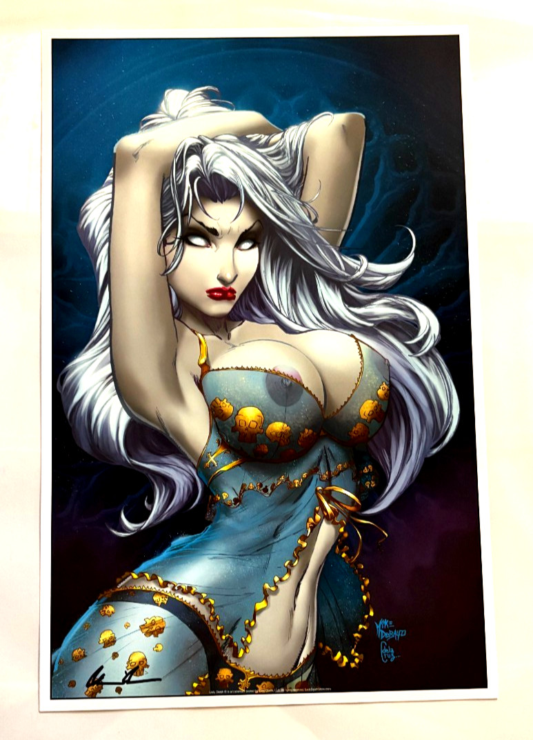 LADY DEATH EXCLUSIVE COFFIN SIGNED LIMITED EDITION ART PRINT COA NM+