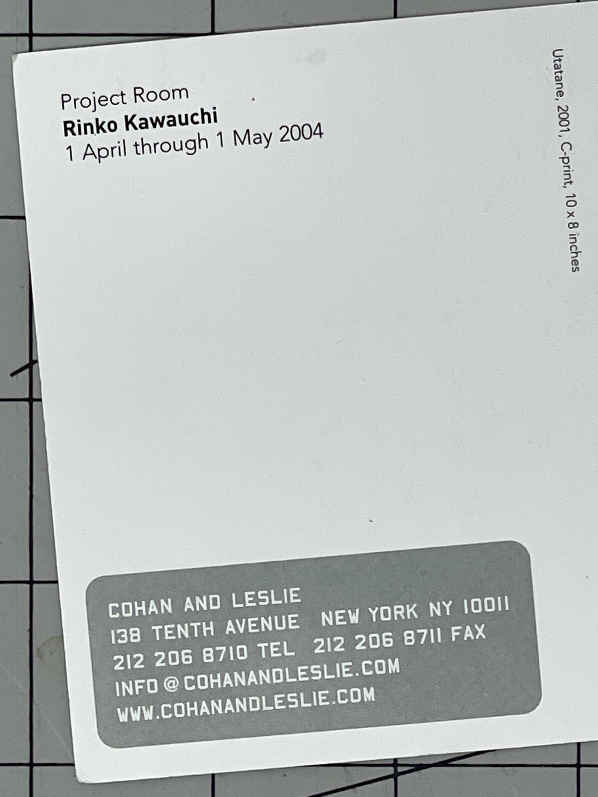 Rinko Kawauchi (b. 1972) Art Show Announcement Card 2004 Project Room