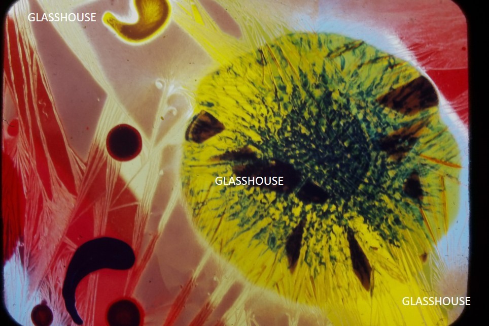 COLORFUL ABSTRACT LIQUID LIGHT SHOW, 1960’s GLASS PHOTO SLIDE
