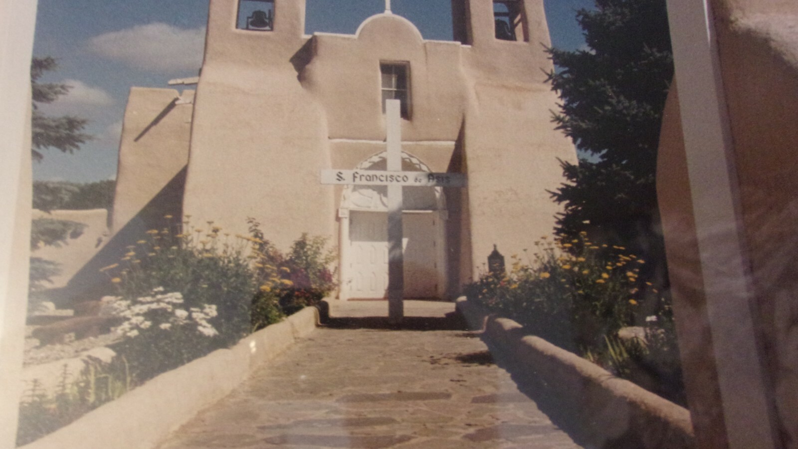 Taos, NM Pueblo Mission Church St. Francis Frame & Matted Photograph WJ Mandell