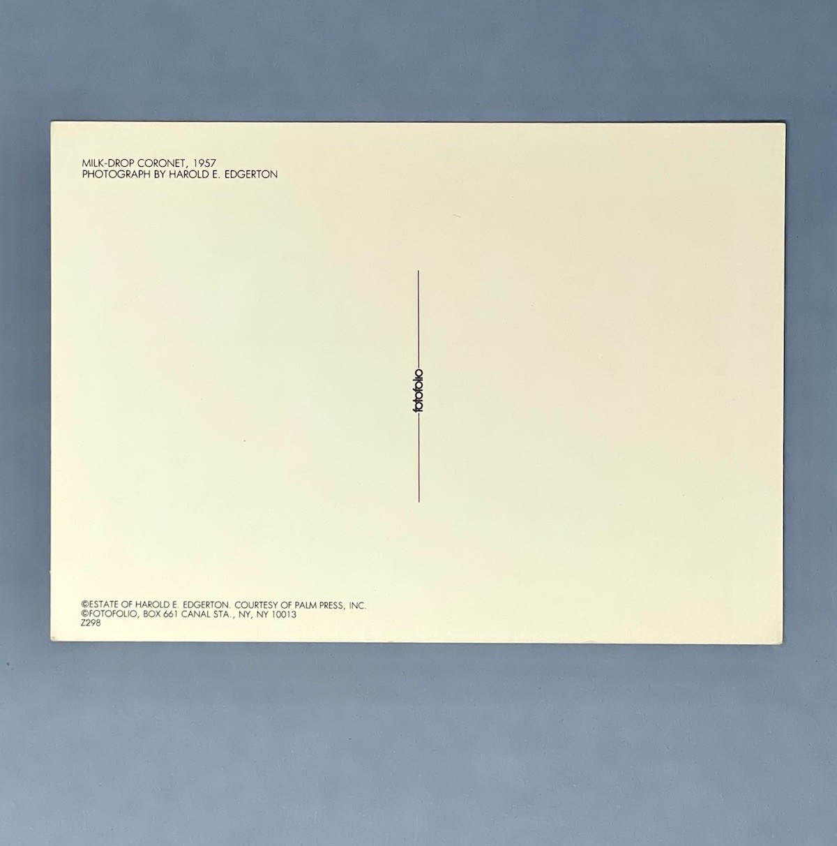 Milk Drop Coronet By Harold D. Edgerton Fotofolio Art Print Card 1988