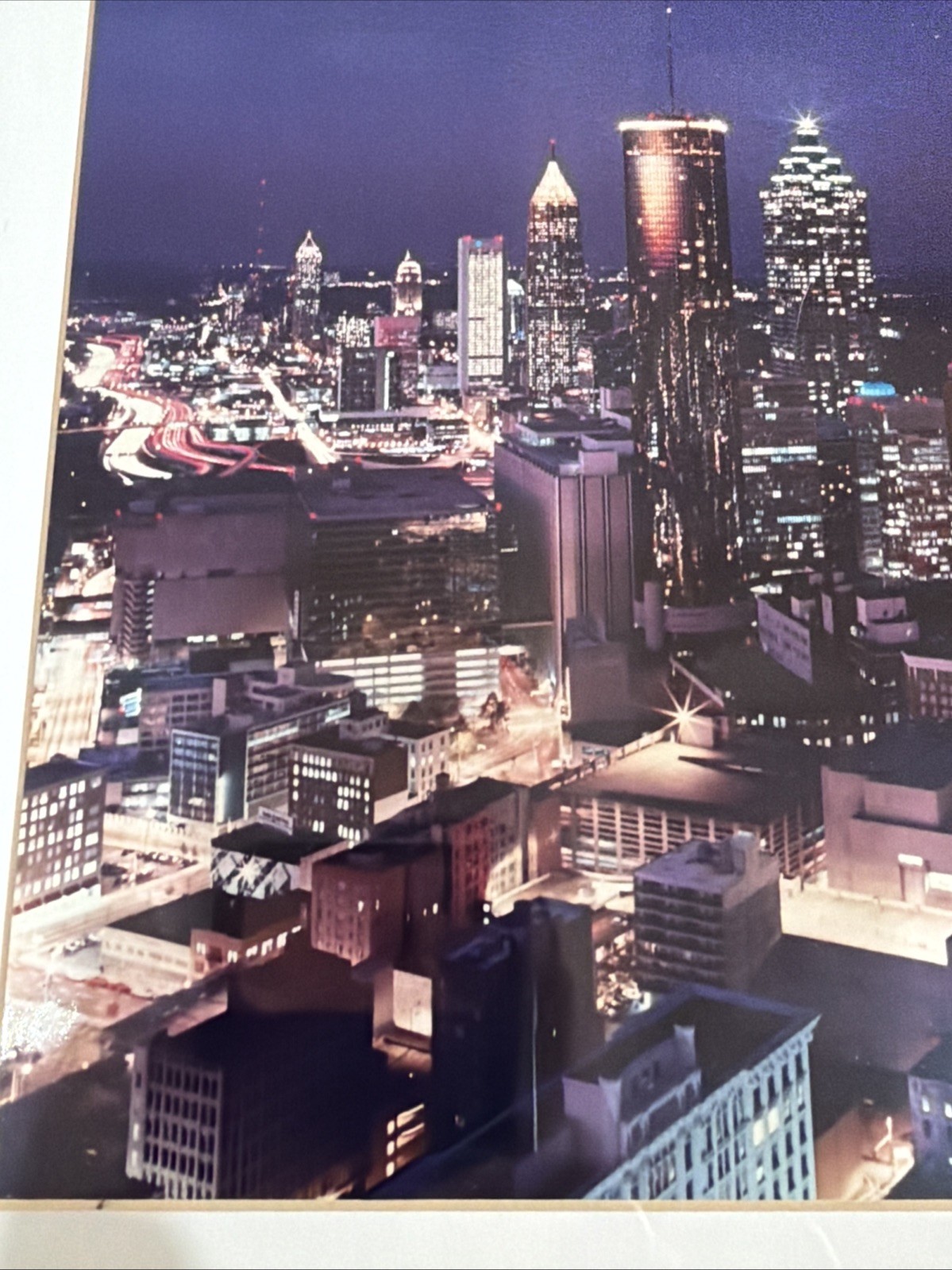 Scott O’Niell Signed Atlanta Night Corporate Skyline Cityscape Photo 8×10 80s 90