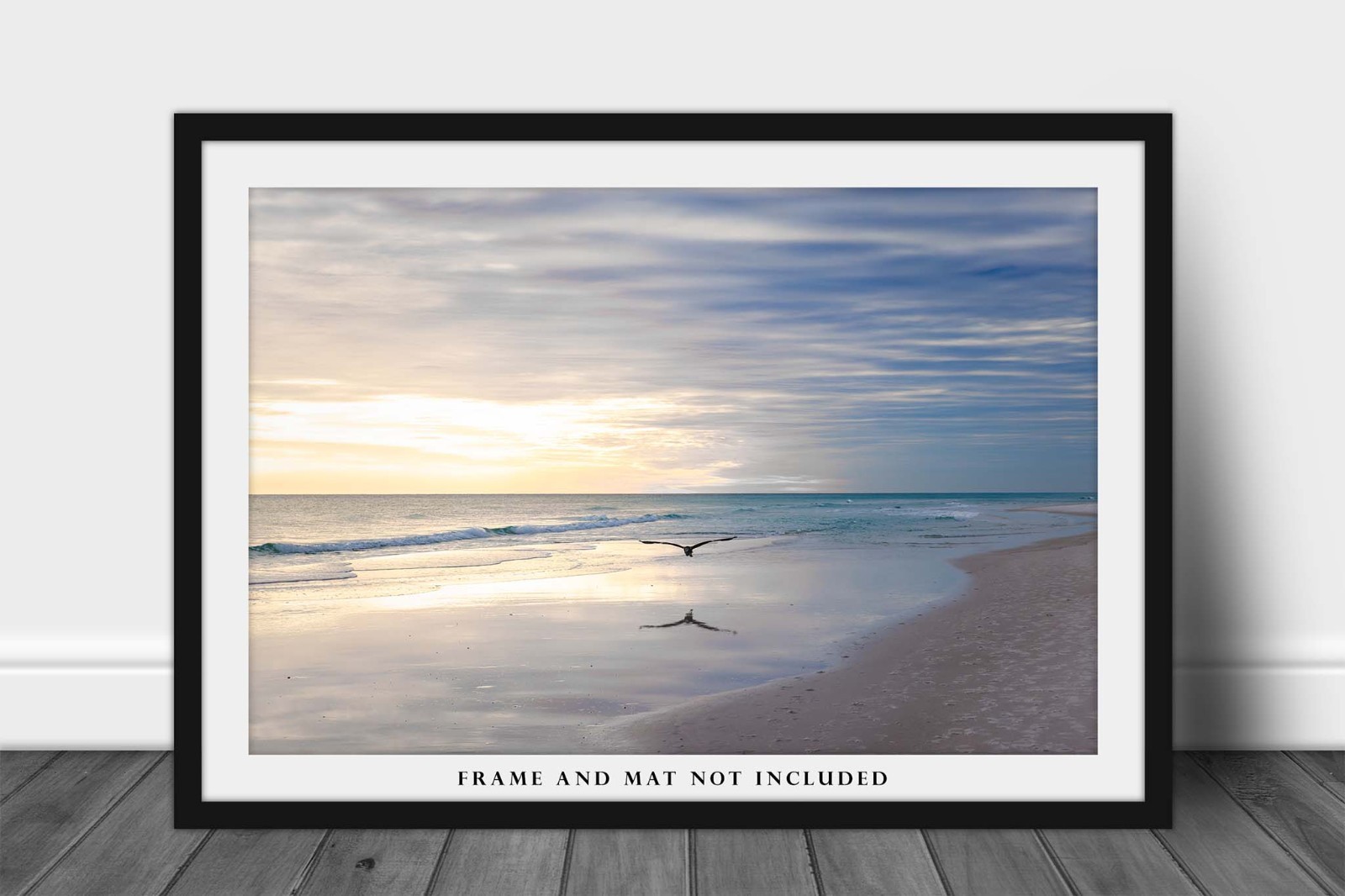 Sea Bird Flying Over Waves at Pensacola Beach Florida Photo Print (Unframed)
