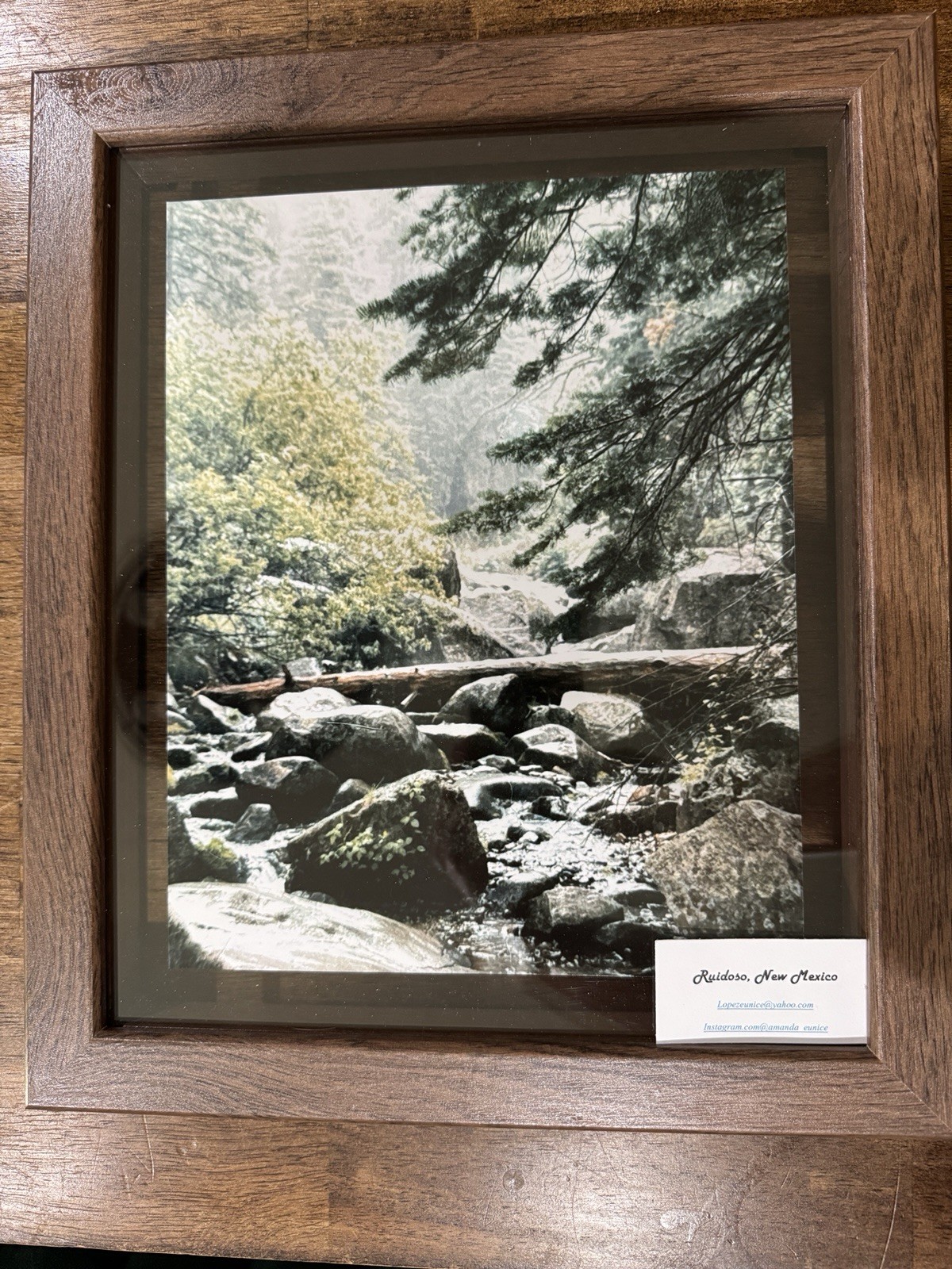 Rainy day photo of Bears Corner in Ruidoso New Mexico 8×10 framed wood