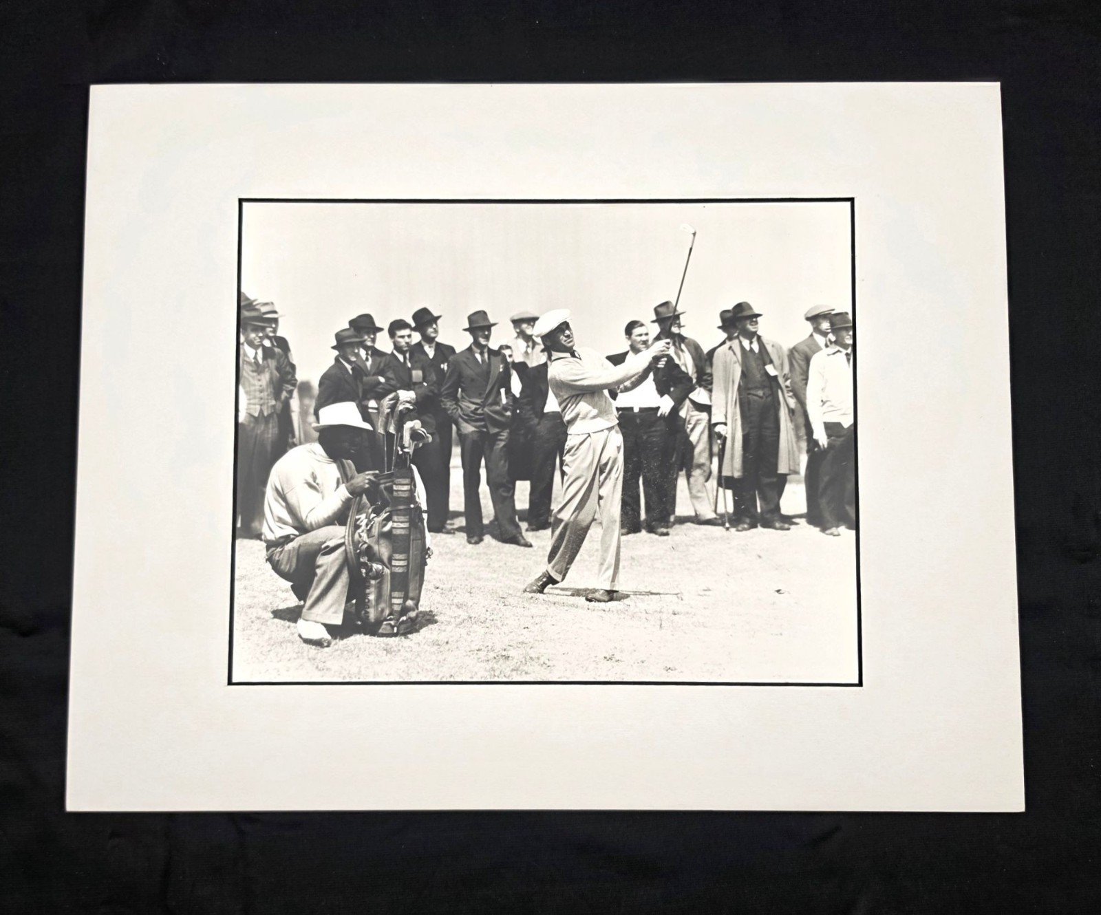 Ben Hogan 8×10 Photo Approach to the 10th Green-Pinehurst 1940 Matted to 11×14