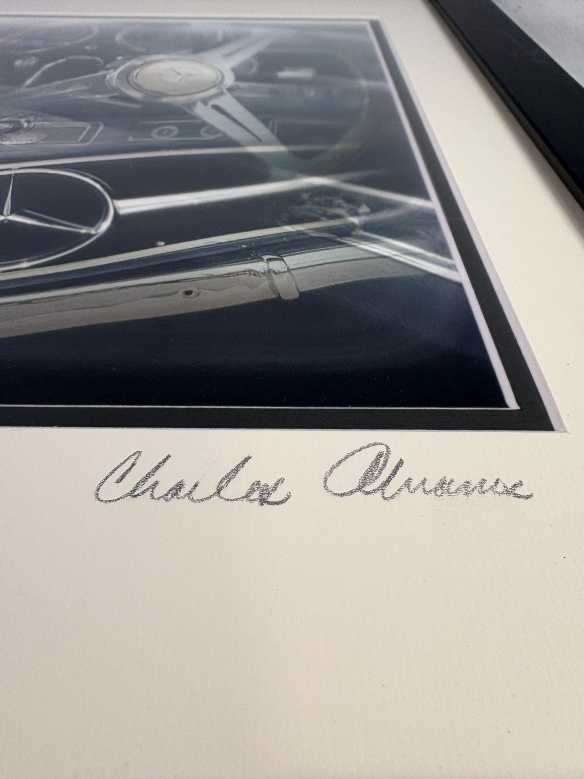 Framed Car Auto Fine Art Photographs Mercedes Jaguar Chevy Charles Abrams Signed