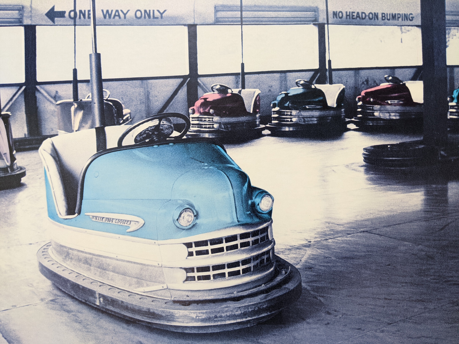 Allan I Teger ’88 Original “Lusse Skooter Bumper Car” HAND PAINTED PHOTOGRAPH