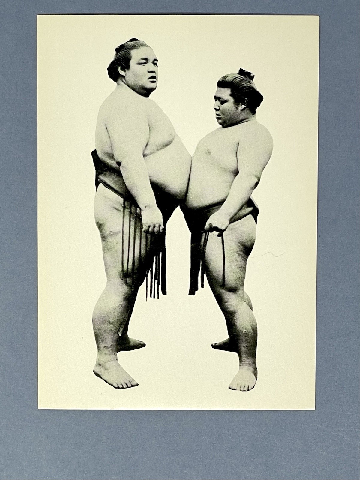Sumo Wrestlers Art Photo Print Card Fotofolio 4.25”x6” Japan c. 1905