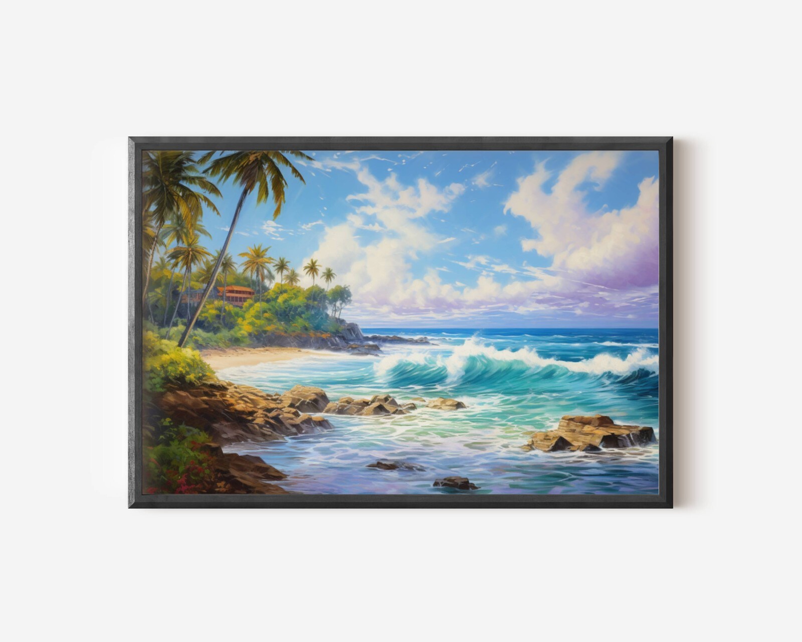 Hawaii Beach Ocean Painting, Hawaii Watercolor Painting Kauai Maui Honolulu Art