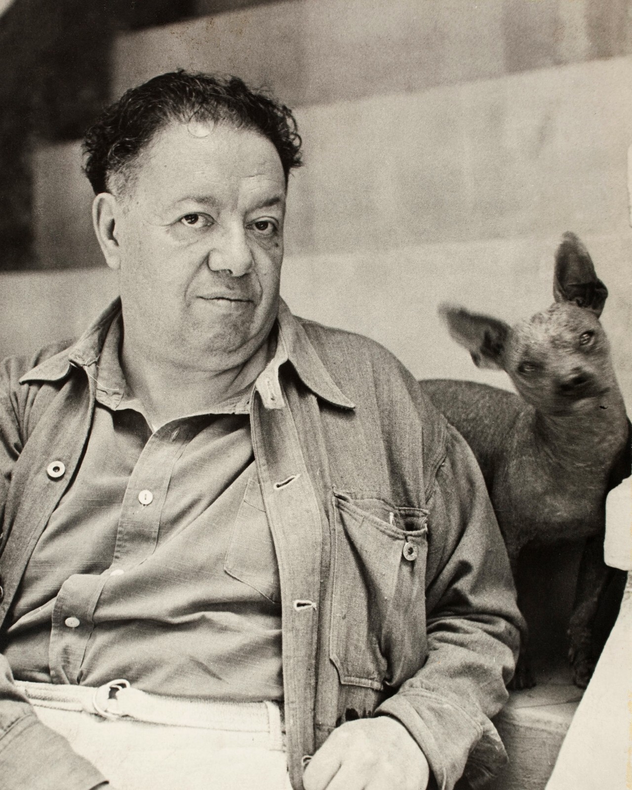 Diego Rivera with Dog Photograph Print 8″x10″