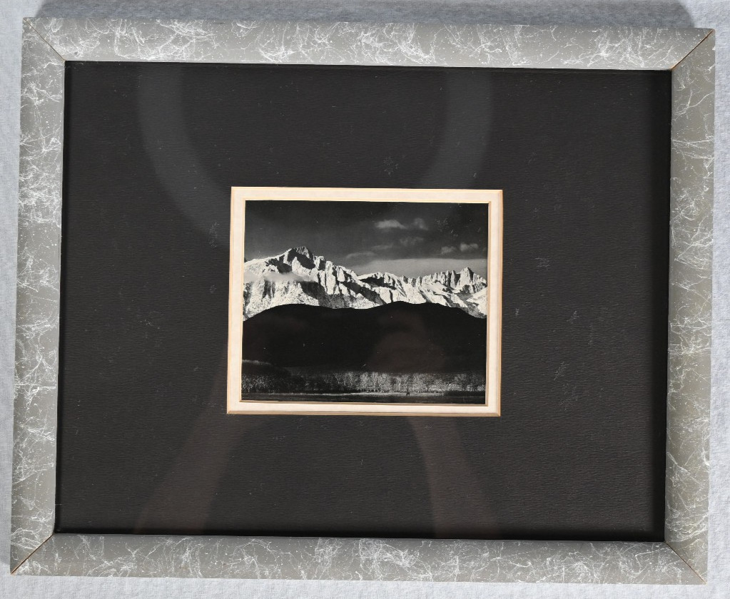 Ansel Adams Winter Sunrise Sierra Nevada from Lone Pine Matted & Framed Print