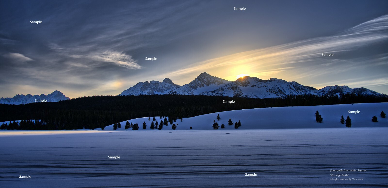 Sawtooth Mountain Sunset in March #1 Stanley Idaho Photo Poster Print SM16