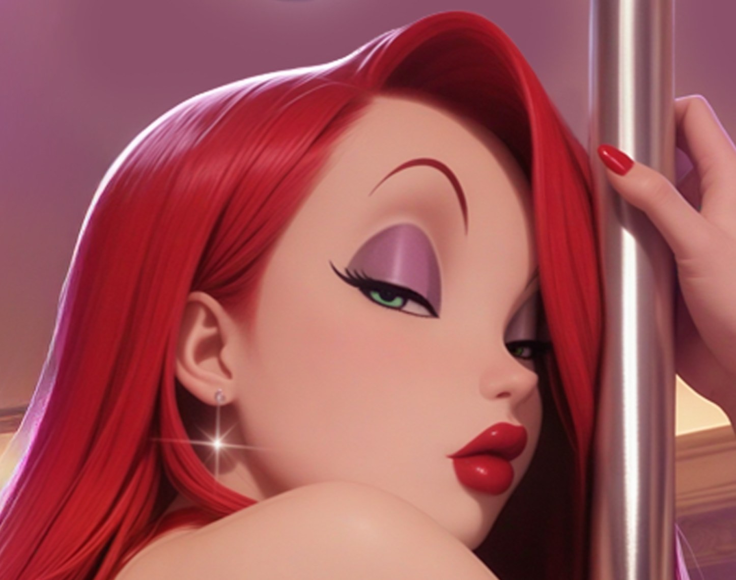 Sexy Jessica Rabbit at Gentlemen’s Club Metal Sign Wall Art 14″ x 11″