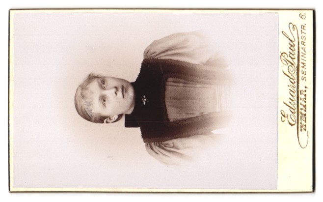 Photography Eduard Paul, Weimar, Seminar Str. 6, monogram of photographer and ad