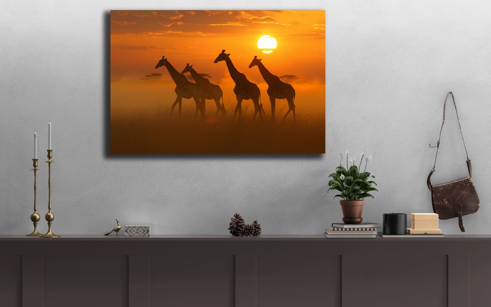 Giraffe Photo, Wildlife Photography, Animal Photo Print, Family of Giraffes Art