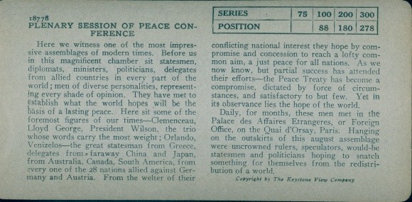 Stereo Photo Plenary Session of Peace Conference, WWI – 10769005