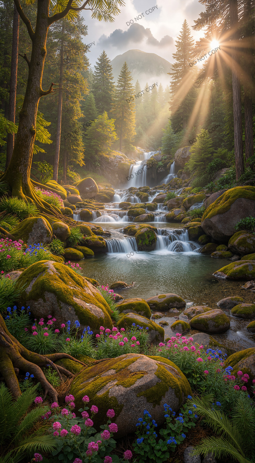 Digital Image Picture Photo Wallpaper Background Desktop Waterfall AI Art Print