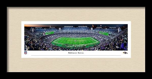 Baltimore Ravens Panoramic Print-Matted & Framed