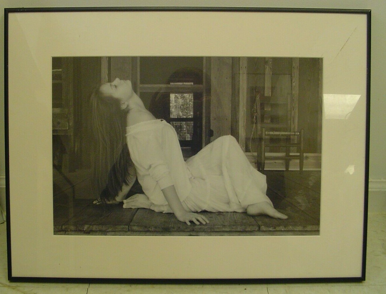 ART PHOTOGRAPHY Girl sitting modeling black&white by L. Santucci Frames 18x24in