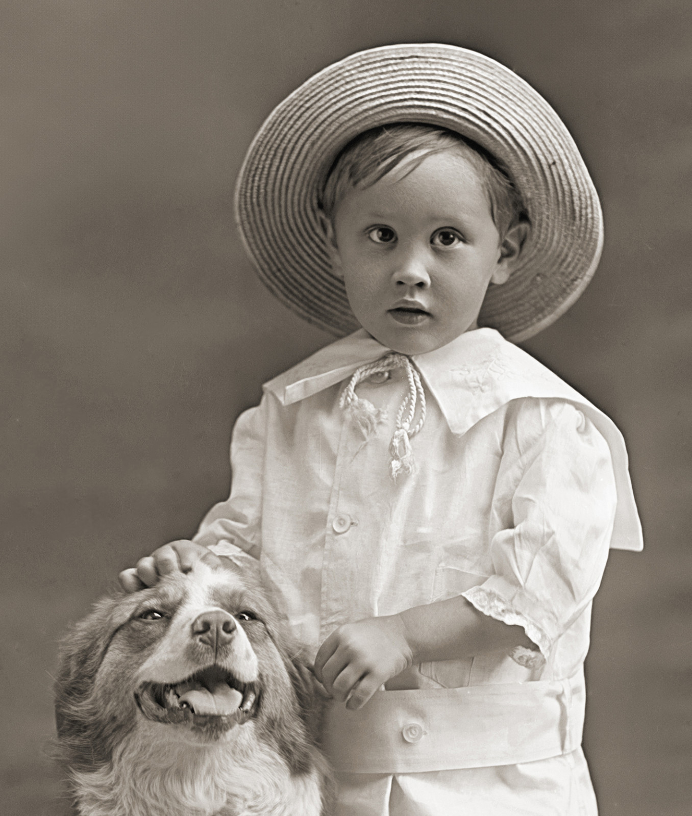 A Boy and His Dog – 1900s Photo Print by George A. Locke – Phillipsburg, KS