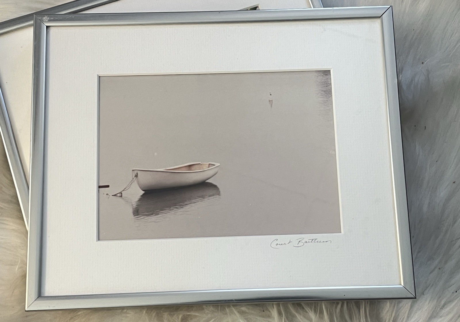 Set of 2 Framed Landscape Photographs Coastal Beach Decor Signed Pair