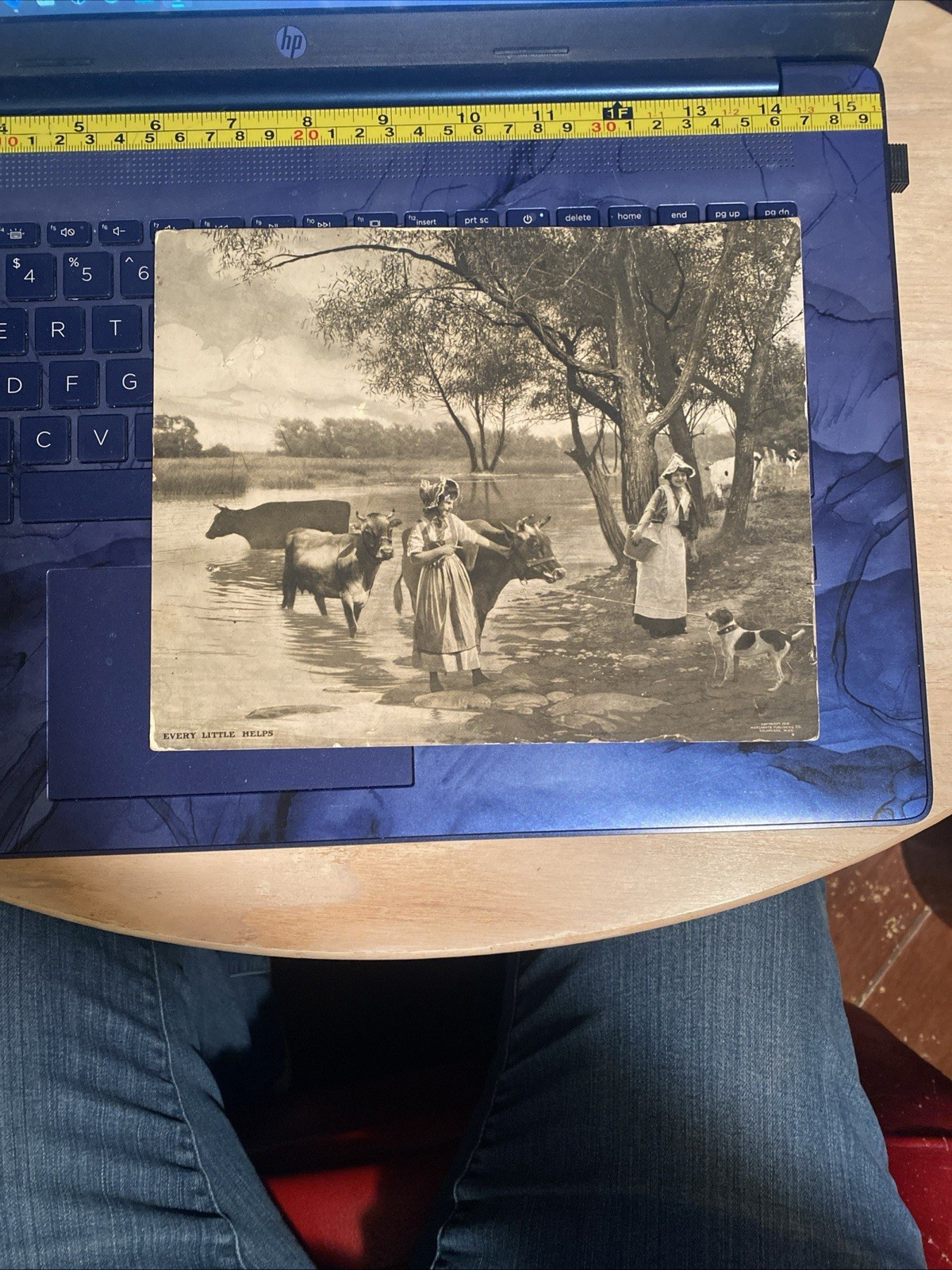 Merchants Publishing Kalamazoo Every Little Helps 1915 Antique Woman Cow Dog
