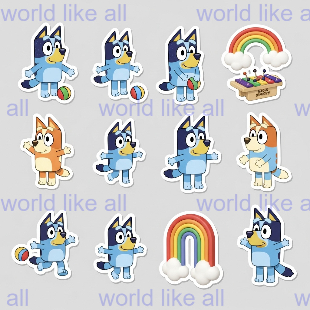 15x Cute Kids Stickers Bundle: 3D Pixar Style | School & Copybook Digital Art 4K