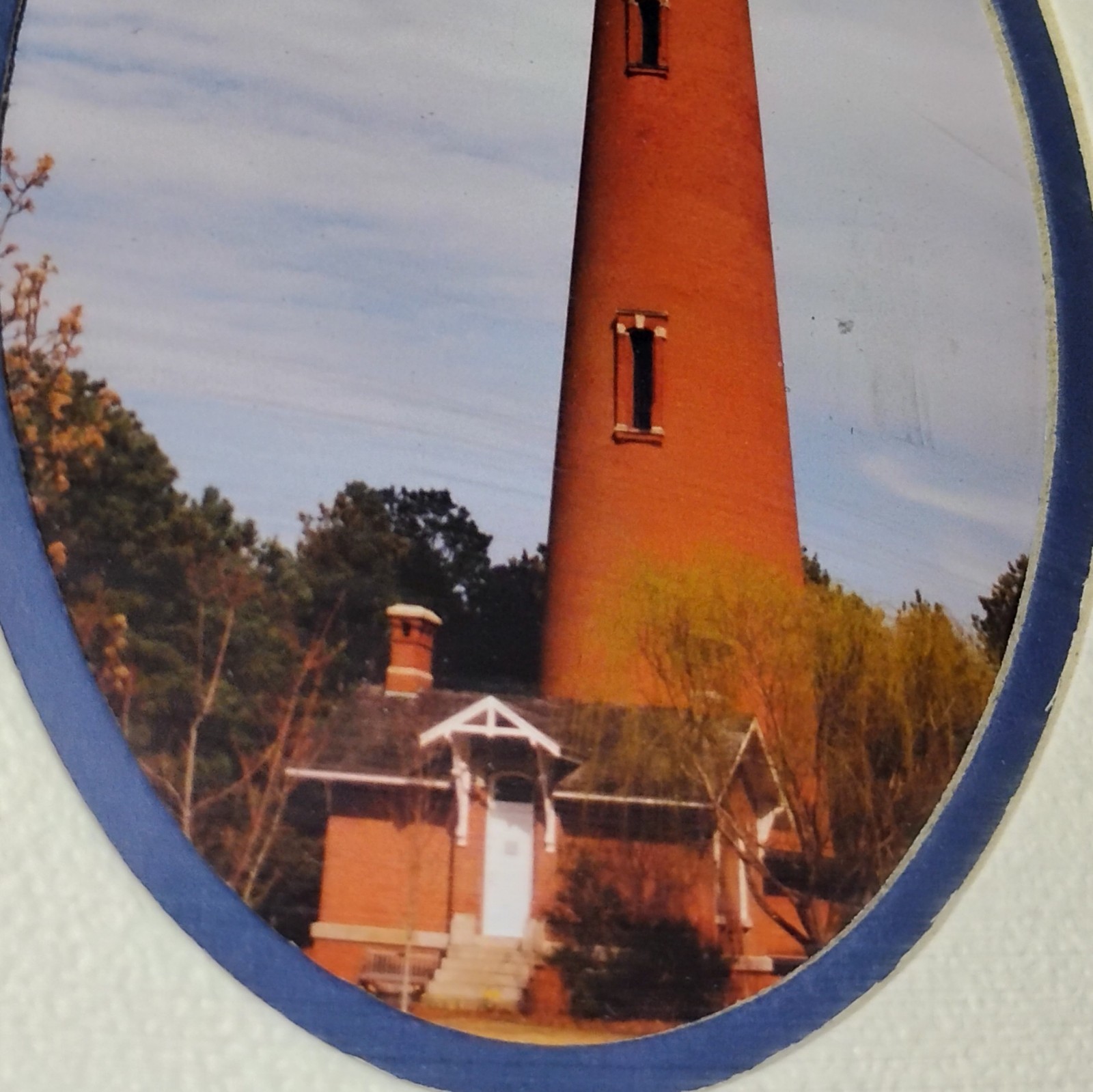 Lighthouse Of Outer Banks ’94 10×12 Mat Oak Framed & Signed Photography Wall Art